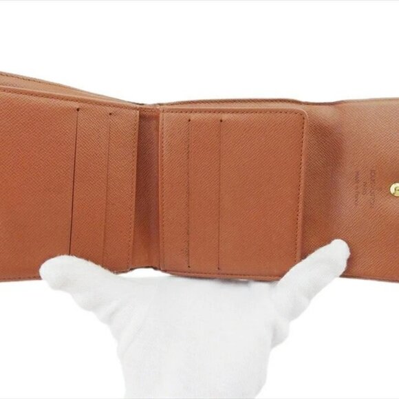 LOUIS VUITTON Bifold Wallet Brown beige gold Women M61652 Authentic secondhand - Picture 3 of 9